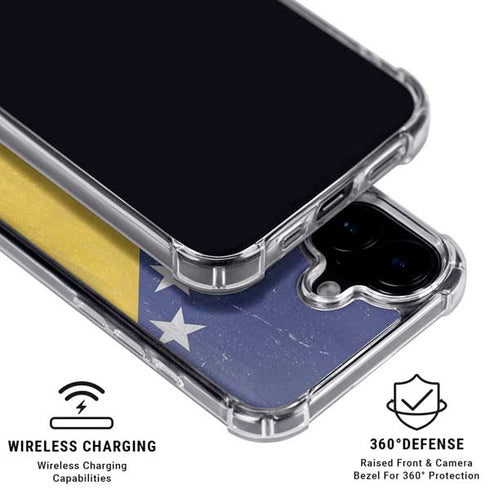 Bosnia and Herzegovina Flag Distressed iPhone 16 Plus Clear Case